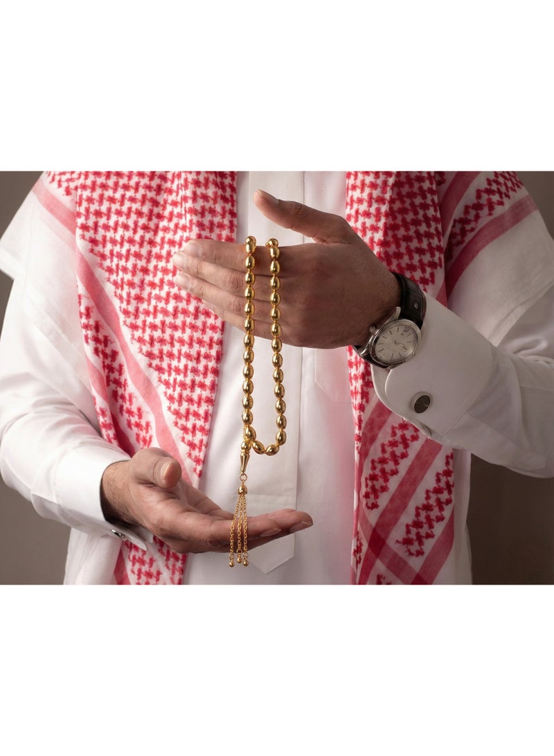 مطلي بالذهب مسبحة سوار مصنوع يدوياً مسبحة من الذهب الفاخر - Image 3